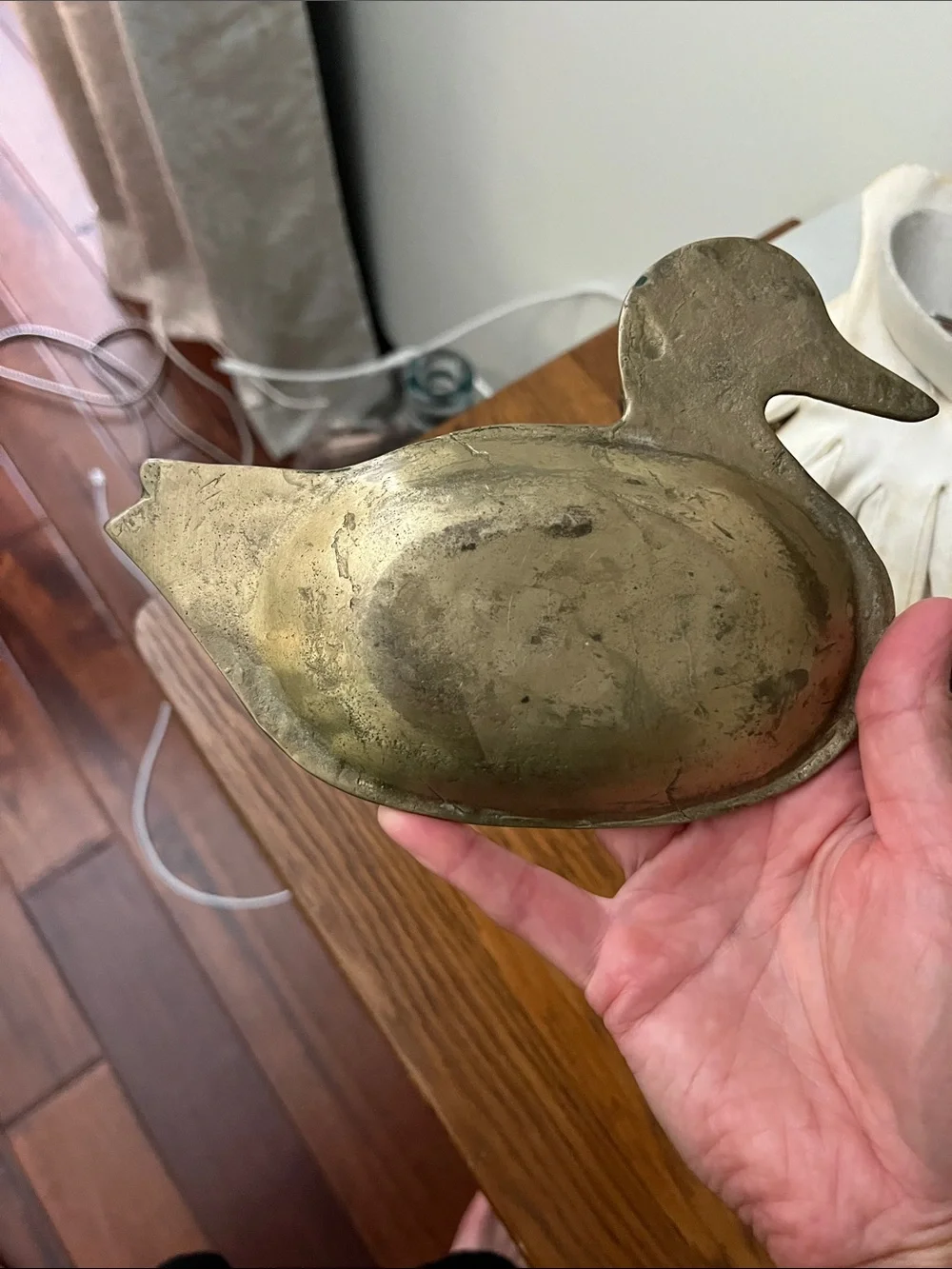 Brass Duck-Shaped Decorative Tray